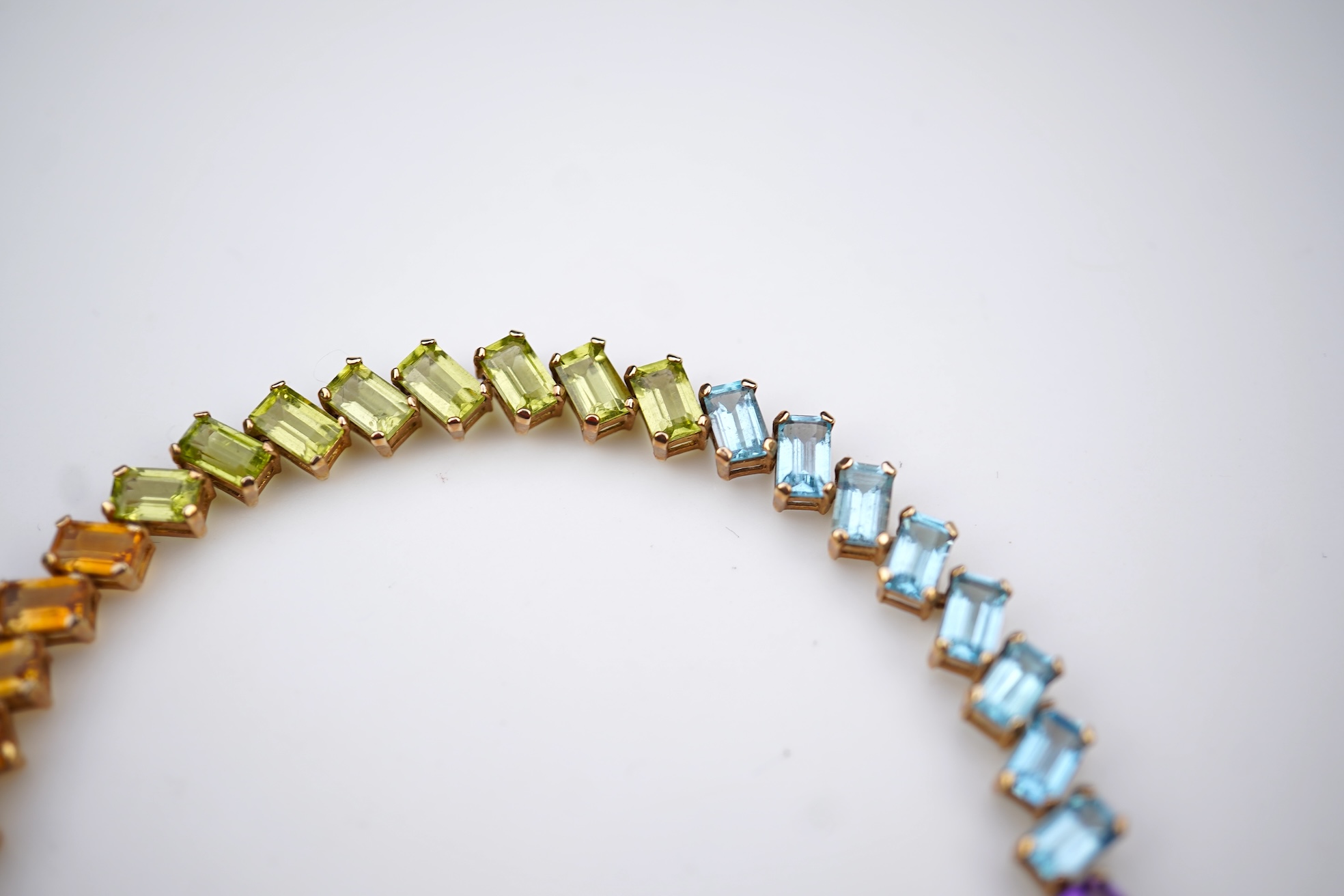 A multi-gem line bracelet